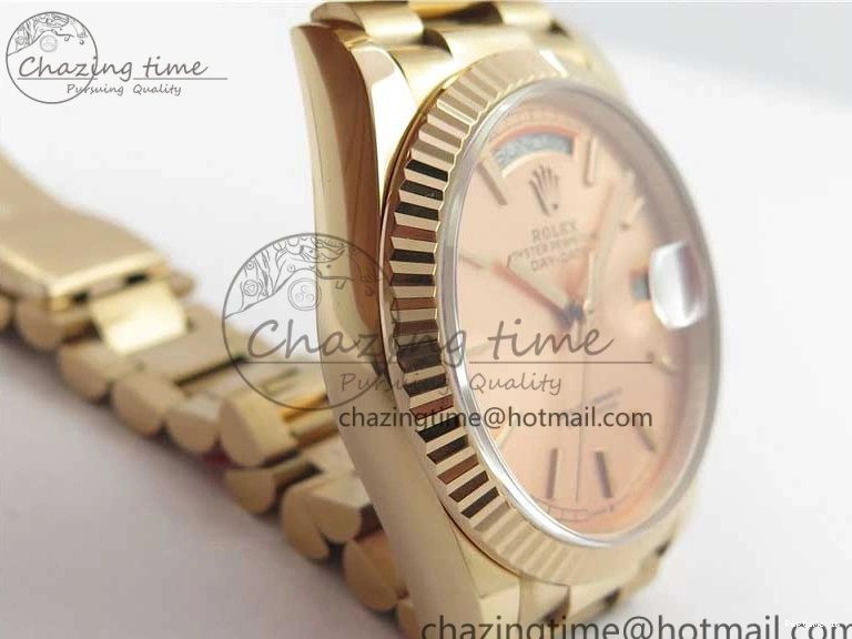 0108 Day-Date 36 RG 128239 Bp Maker Best Edition Pink Dial on RG President Bracelet Sporty 3136